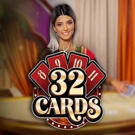 Official Live Casino logo: 32 Cards by Ezugi at Hugo Casino