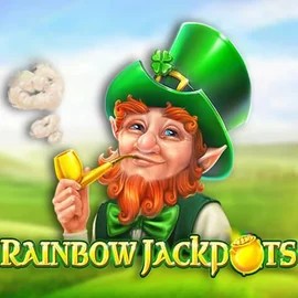 Rainbow Jackpots logo by Red Tiger Gaming at Hugo Casino