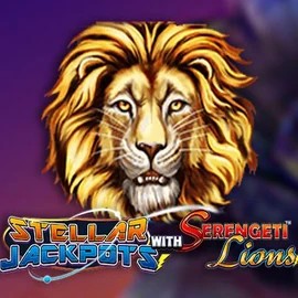 Jackpots logo of Stellar Jackpots with Serengeti Lions from Lightning Box Game at Hugo Casino