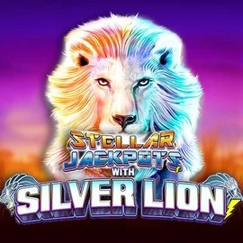 Stellar Jackpots with Silver Lion logo by Lightning Box Game Hugo Casino